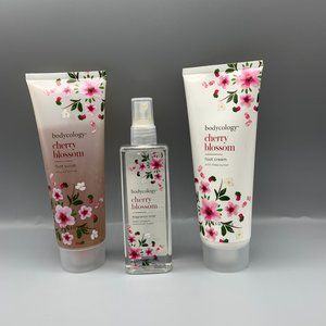 Bodycology Cherry Blossom Fragrance Mist-Foot Scrub and Foot Cream NEW